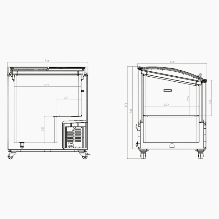 Combisteel Chest Freezer - 198L | Glass Lid