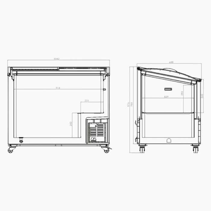 Combisteel Chest Freezer – 297L | Glass Lid