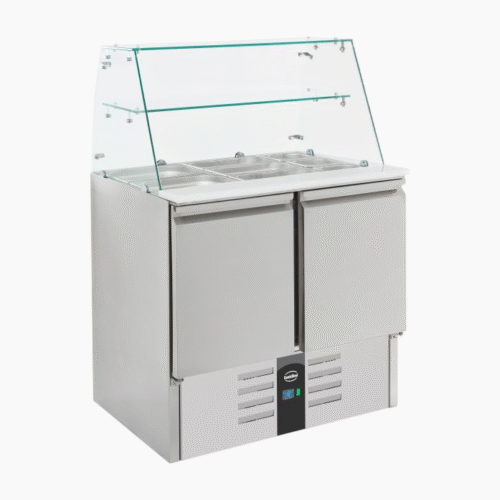 Combisteel Refrigerated Saladette with Glass Cover | 2 Doors