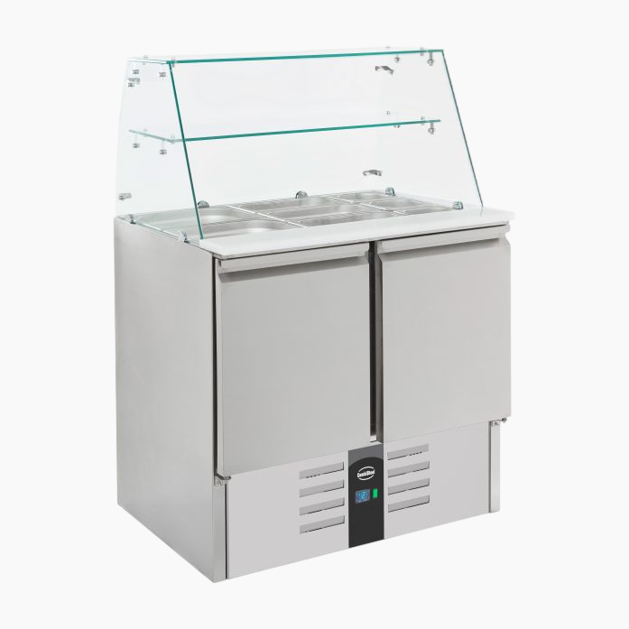 Combisteel Refrigerated Saladette with Glass Cover | 2 Doors