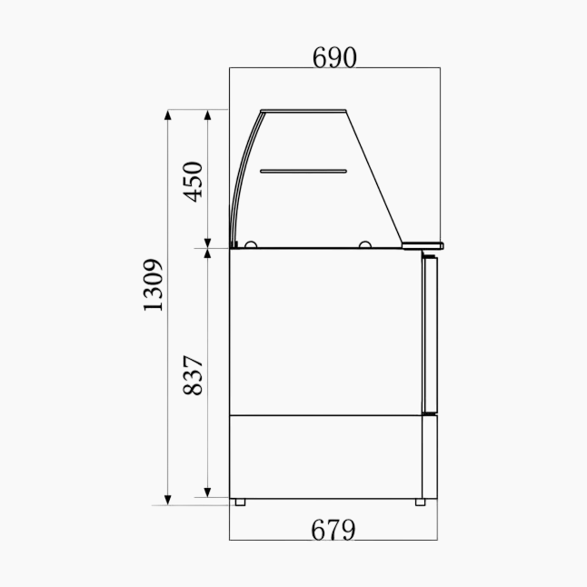 Combisteel Refrigerated Saladette with Glass Cover | 3 Doors