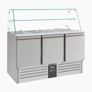 Combisteel Refrigerated Saladette with Glass Cover | 3 Doors