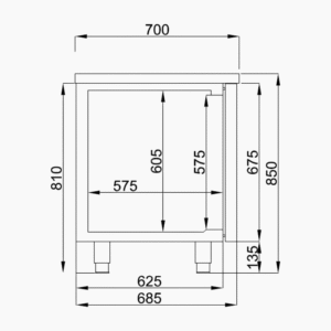 Refrigerated Counter – 4 Doors