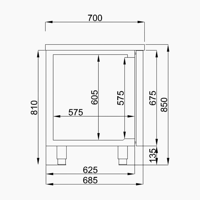 Refrigerated Counter – 4 Doors