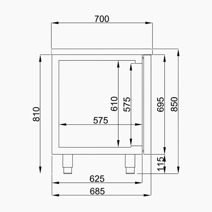 Freezer Counter – 3 Doors Monoblock Energy Line