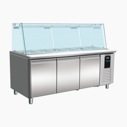 Refrigerated Bakery Counter with Glass Cover – 3 Doors (5x 1/1)