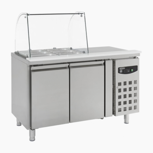 Refrigerated Counter with Glass Cover – 2 Doors