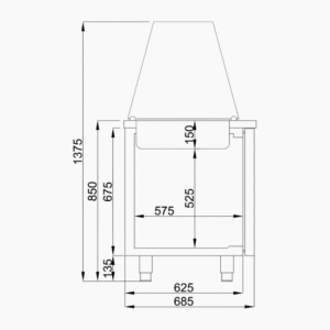 Combisteel Saladette – 3 Doors | 4x GN 1/1