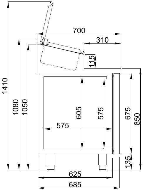 Combisteel Saladette 3‑Door | 10×1/3 GN Containers | Pro Line Series