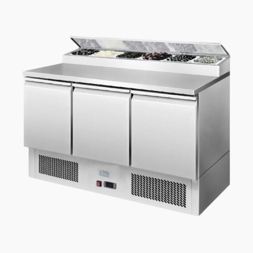 Atosa Ice-A-Cool ICE3869GR 3 Door Refrigerated Saladette Prep Counter 380 Litres