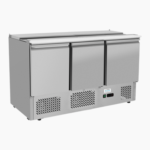 Atosa Ice-A-Cool ICE3850GR 3 Door Refrigerated Saladette Prep Counter 380 Litres