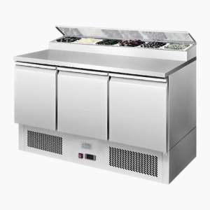 Atosa Ice-A-Cool ICE3853GR 3 Door Refrigerated Saladette Prep Counter 380 Litres
