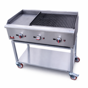 3-Burner Commercial Gas BBQ Grill & Griddle Chargrill
