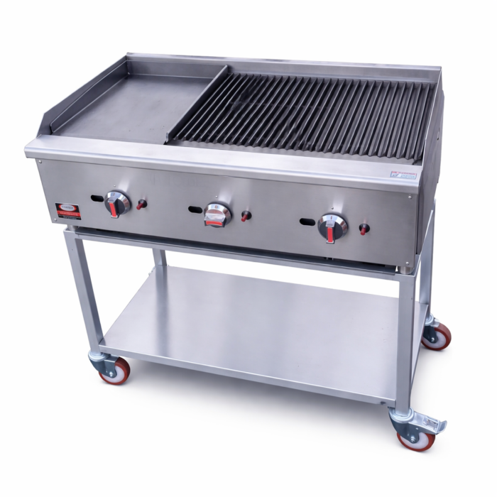 3-Burner Commercial Gas BBQ Grill & Griddle Chargrill