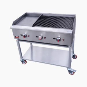 3-Burner Commercial Gas BBQ Grill & Griddle Chargrill