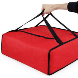 Red delivery bag on white background Insulated Aluminium Foil Pizza Delivery Red Bag