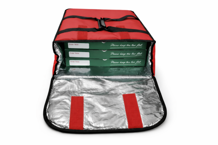 Insulated delivery bag with pizza boxes Insulated Aluminium Foil Pizza Delivery Red Bag