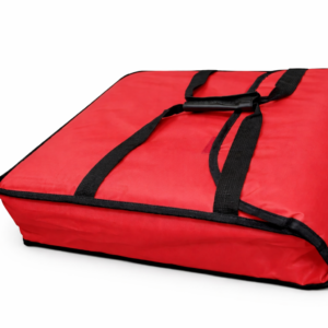 Red pizza delivery bag on white Insulated Aluminium Foil Pizza Delivery Red Bag