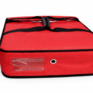 Red insulated delivery bag close-up (1) Insulated Aluminium Foil Pizza Delivery Red Bag