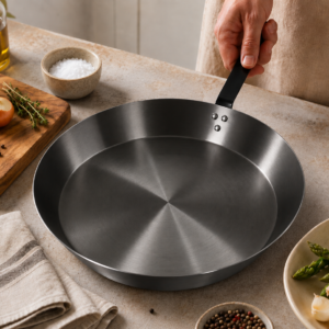 30cm 12" Black Iron Steel Smokey Hill Skillet Frying Pan Commercial