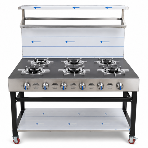 6 Burner Commercial Gas Cooker